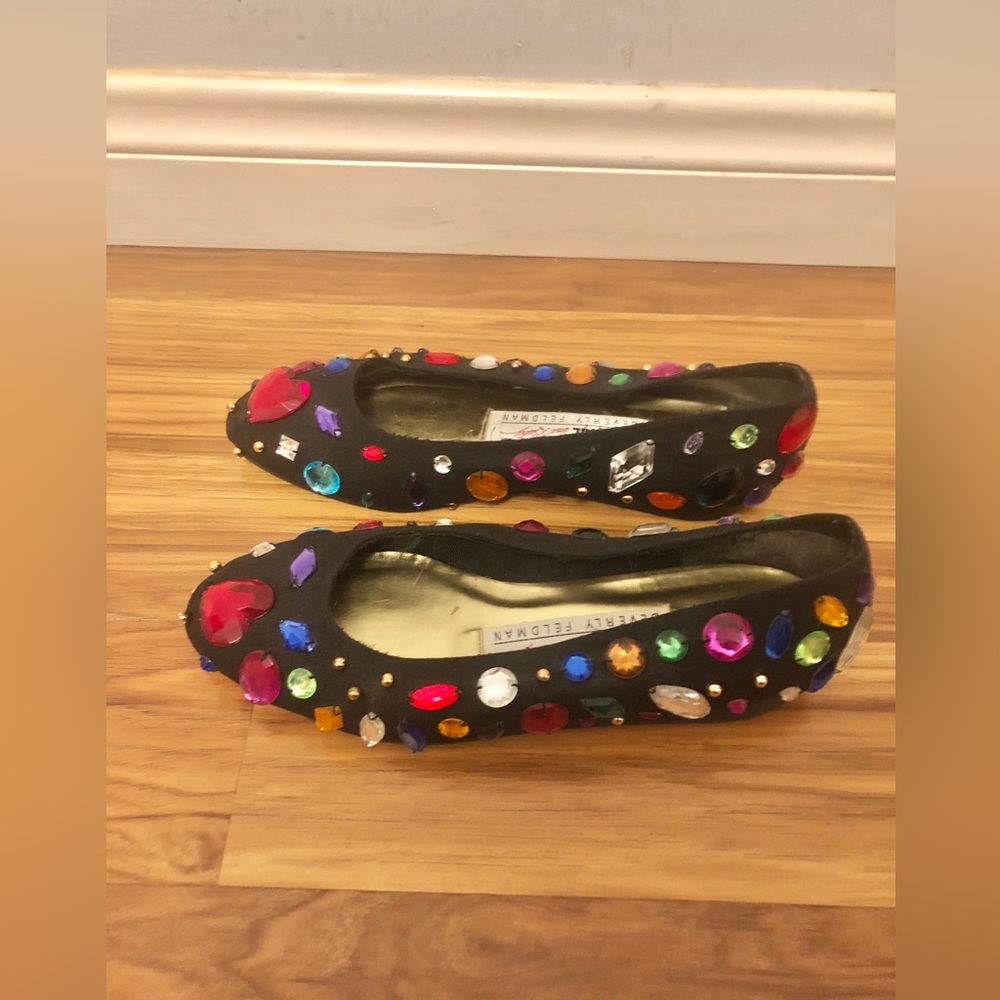 Vintage Beverly Feldman Frankie and Baby Jeweled Shoes 80s Retro size 6.5 - Picture 5 of 12
